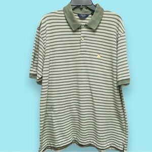 Brooks Sport‎ Olive/White Stripe Cotton Polo